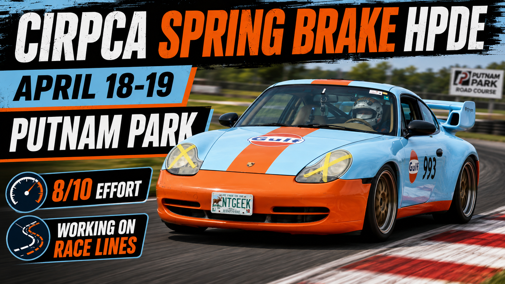 The Heritage Porsche at CIRPCA Spring Brake HPDE | Working on Race Lines at Putnam Park